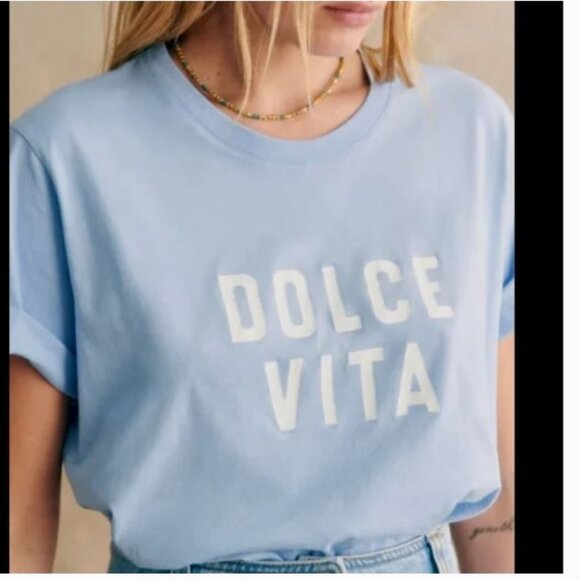 Sezane Dolce Vita Sweet Life T-shirt Sz S - Picture 2 of 8